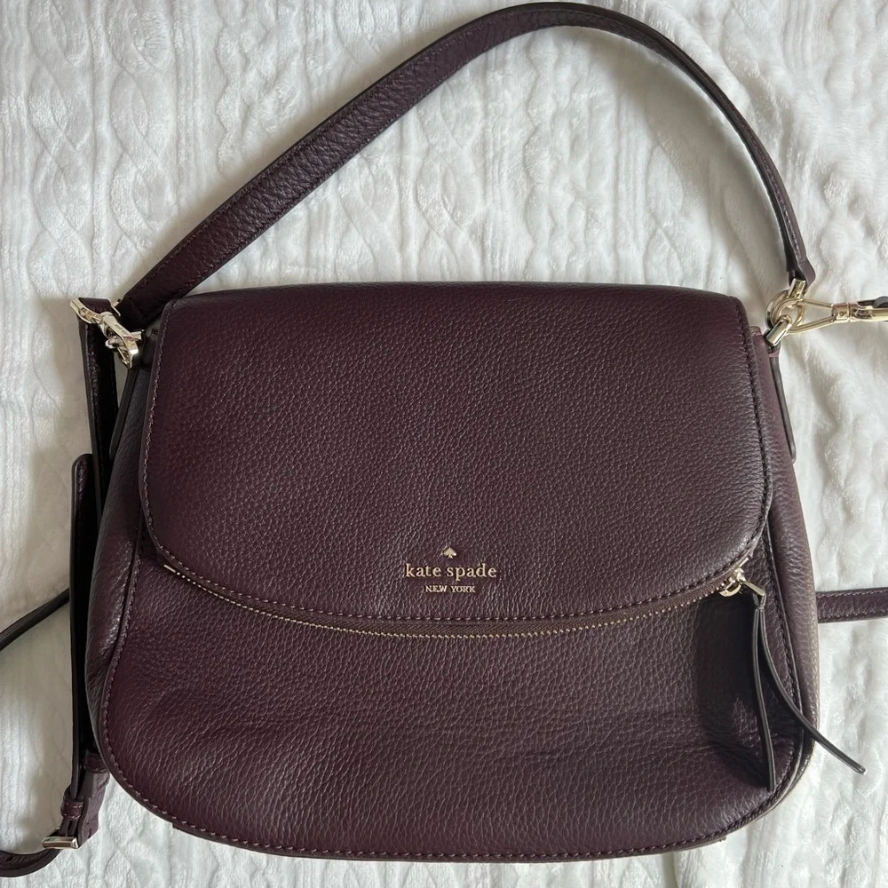 Kate Spade large run around maroon crossbody/convertible shoulder bag - Picture 9 of 11